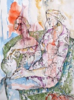 Deirdre IX, mixed media on paper, 2017, 50x70cm